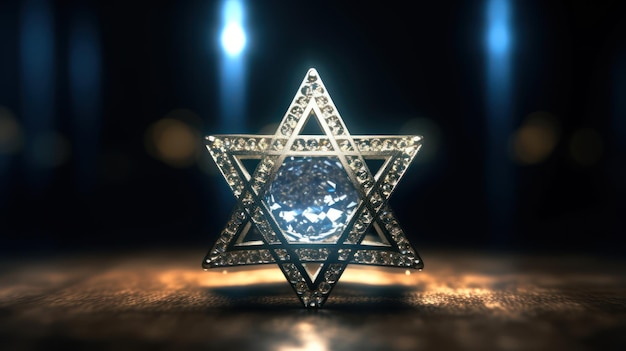 Der Davidstern als Symbol der jüdischen Religion Symbol der Religion des Judentums glänzendes goldenes Licht