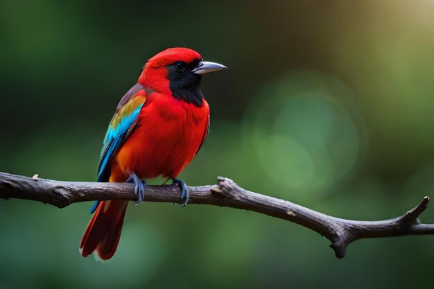 Der Dompfaff sitzt auf einem Strauß roter Vogelbeeren und hält eine rote Vogelbeere im Schnabel