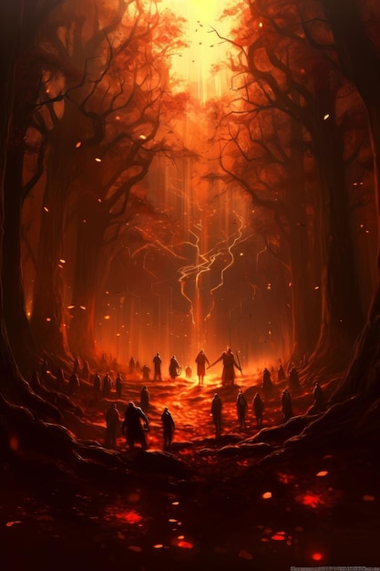 Der dunkle Wald aus Feuer und Teufel