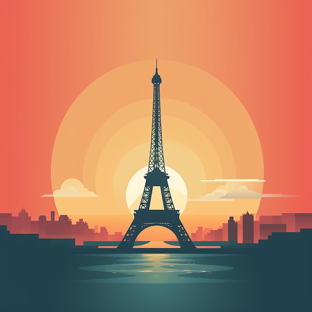 Der Eiffelturm bei Sonnenaufgang
