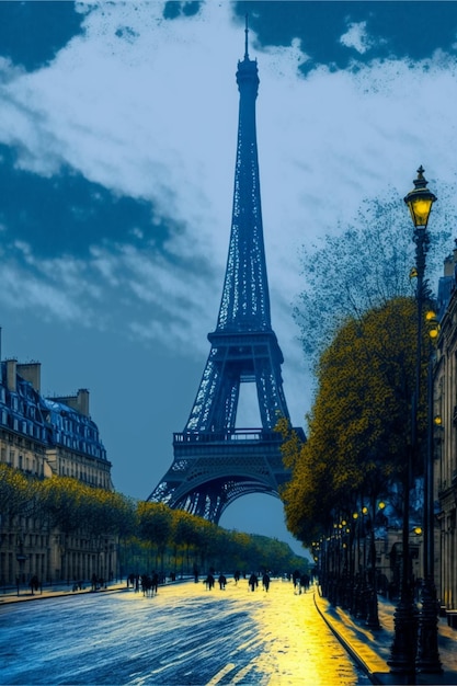 Der Eiffelturm ist ein Symbol von Paris.