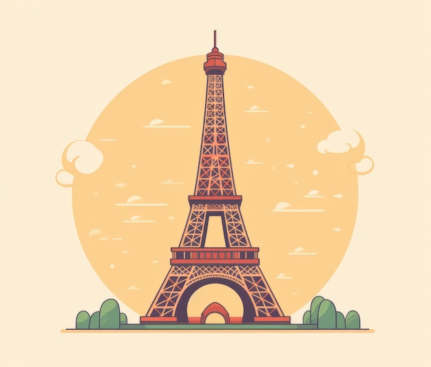 Der Eiffelturm ist ein Wahrzeichen von Paris.