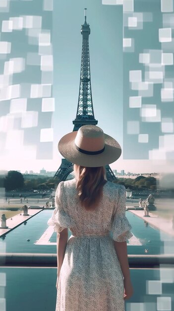 Foto der eiffelturm steht in der stadt paris