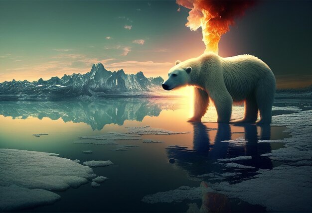 Der Eisbär leidet unter der globalen Erwärmung