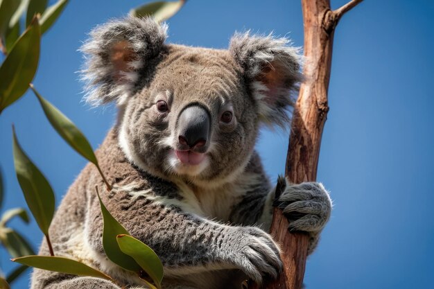 Der entzückende Koala im Eukalyptusbaum