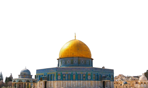 Foto der felskuppel der al-aqsa-moschee jerusalem palästina isoliert auf weiß