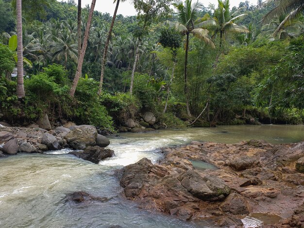 Der Fluss liegt nicht weit vom Mount Merapi in Java in Indonesien