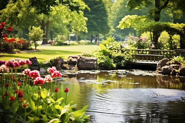 Der Garten der Ruhe, ein friedlicher Zufluchtsort im Blumengarten