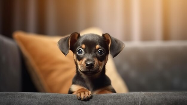 Der gemütliche Chihuahua auf der Couch