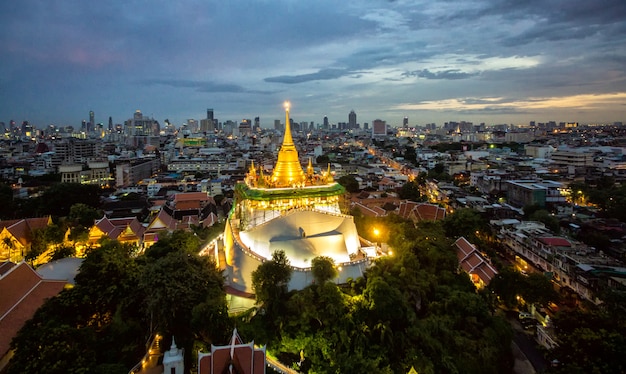 Der goldene Berg bei Wat Saket, Reisemarke von Bangkok THAILAND