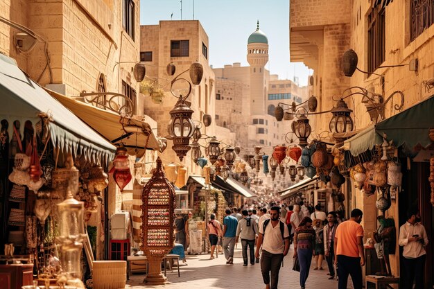 Foto der grand bazaar in dubai, vereinigte arabische emirate, ist einer der größten und ältesten überdachten märkte der welt.