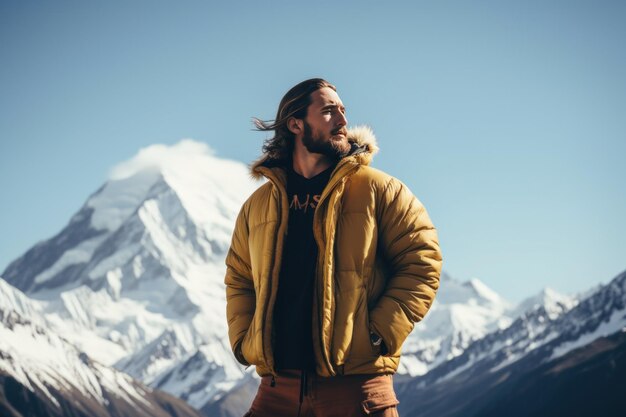 Der große Kerl na fone Berge und die Sterne