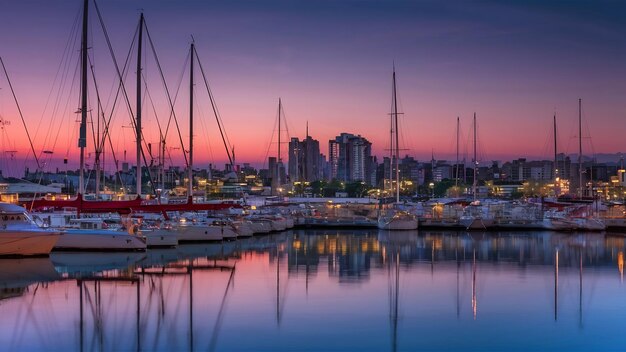 Der Hafen von Barcelona in der Nacht