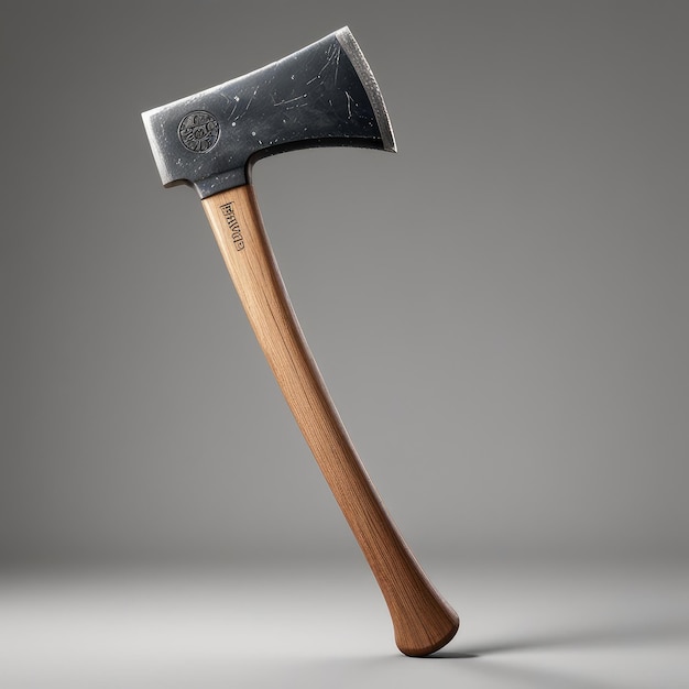 Der Hammer ist gebrochen und hat einen Holzgriff, auf dem steht: