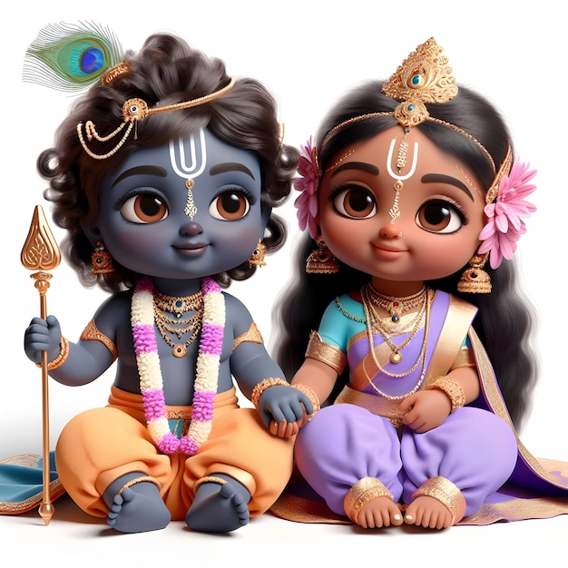 Der hinduistische Gott Krishna und Radha