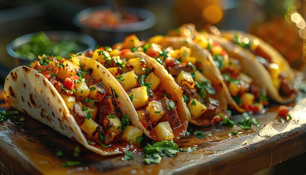 Der Hintergrund des köstlichen traditionellen Tacos