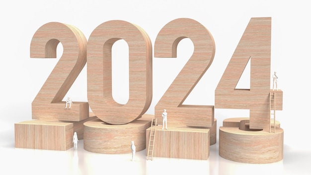 Der Holztext 2024 und die Abbildung für die 3D-Darstellung des Geschäftskonzepts