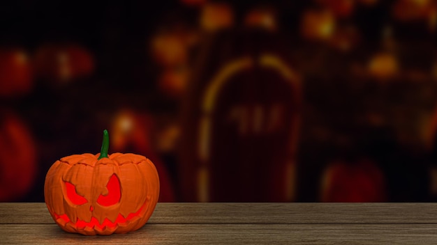 Der Jack-O-Lantern-Kürbis für Halloween-Inhalte, 3D-Rendering