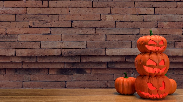 Der Jack-O-Lantern-Kürbis für Halloween-Inhalte, 3D-Rendering