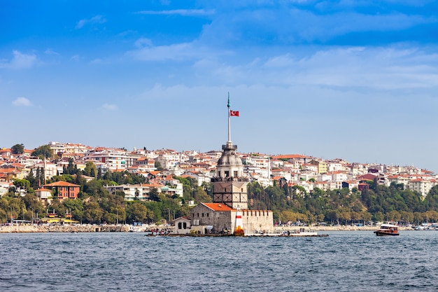 Der Jungfrauenturm (Kiz Kulesi oder Leanders Turm) ist ein Turm, der auf einer kleinen Insel am Bosporus in Istanbul, Türkei, liegt