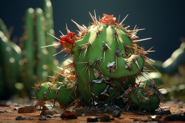 Der Kaktus der Stärke, der sich Herausforderungen stellt