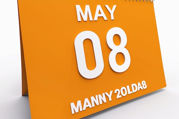 Der Kalender für den Welt-Rotkreuz-Tag 3D-Rendering des Welt-Roten Kreuz-Tags 3D-Illustration 3D-Kalender