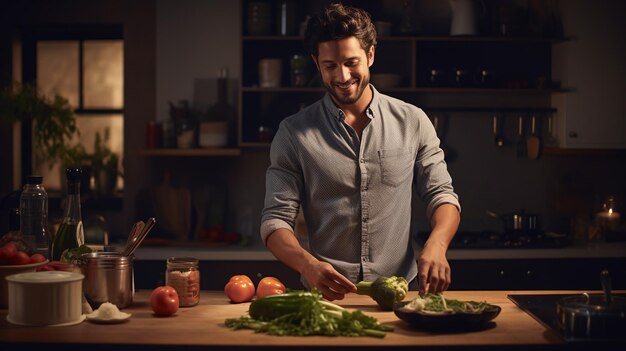 Foto der koch kocht