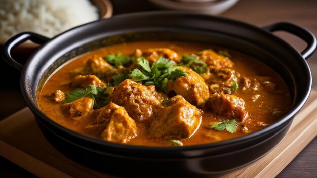 Der köstliche indische Curry ist bereit, genossen zu werden