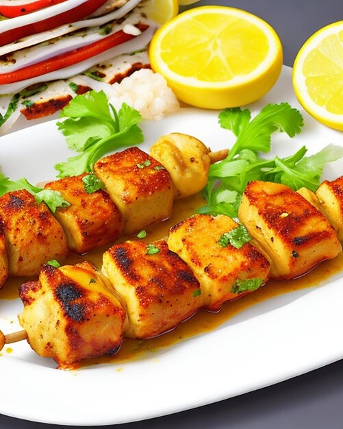 Der köstliche, würzige, heiße Tandoori-Fisch-Kebab