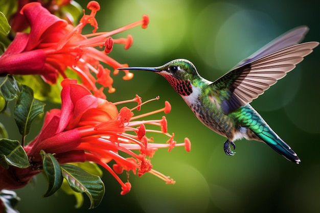 Der Kolibri in einem tropischen Garten Generative von Ai