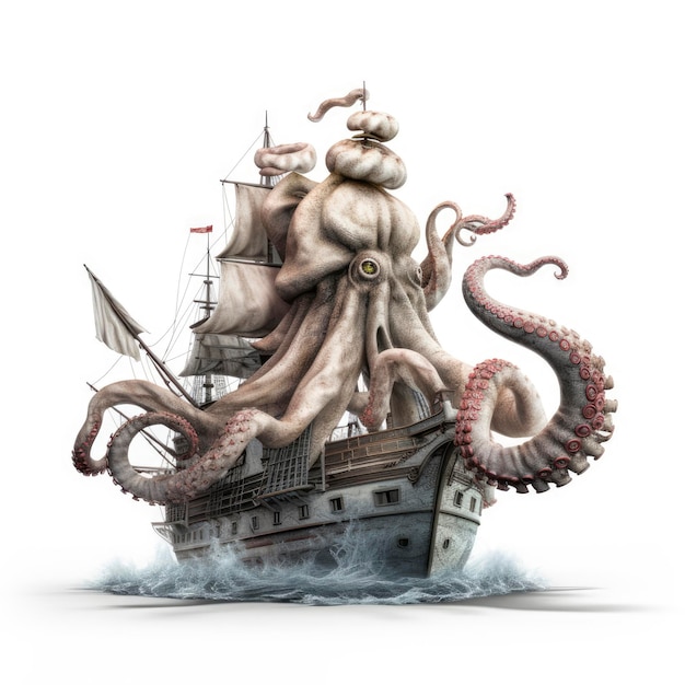 Der Kraken auf einem Schiff