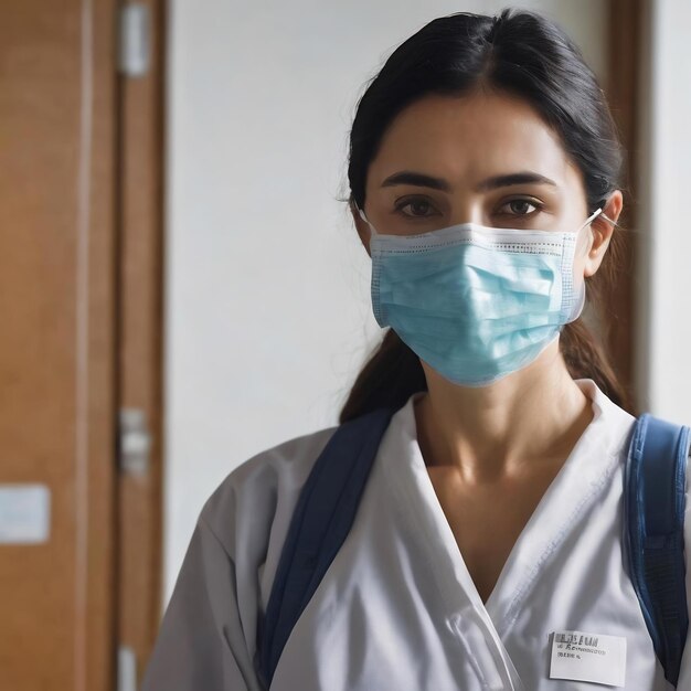 Der kranke Erwachsene trägt eine Schutzmaske, um sich vor luftübertragbaren Krankheiten zu schützen