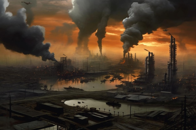 Der Krieg zwingt die Industrie, die Umweltluft zu verschmutzen