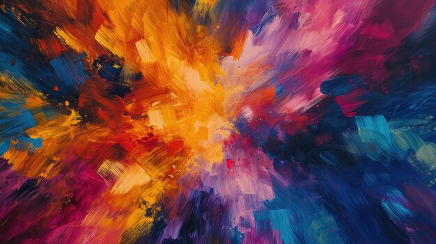 Der künstlerische Hintergrund der farbenfrohen abstrakten Malerei erwacht durch die nahtlose Überblendung auf der Leinwand zum Leben