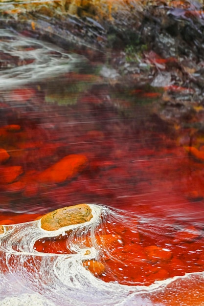 Der lebendige Fluss Rio Tinto mit seinem eisenreichen roten Wasser