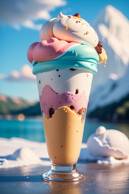 Der liebste Sommer-Eis-Kegel ist köstlich Creamy Sorbet Cool Gourmet-Hintergrundpapier