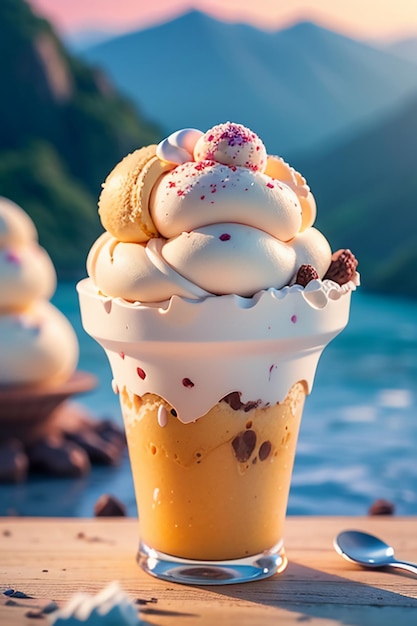 Der liebste Sommer-Eis-Kegel ist köstlich Creamy Sorbet Cool Gourmet-Hintergrundpapier