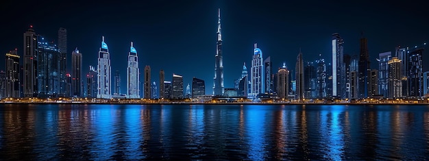 Der majestätische blaue Horizont reflektiert eine Metropole