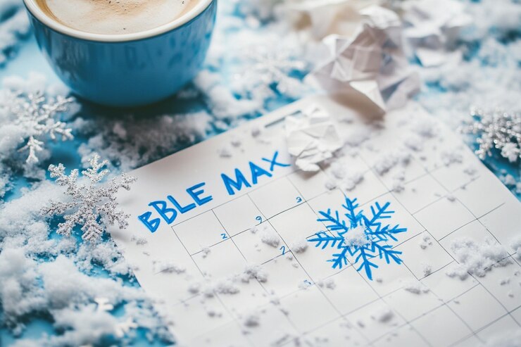 Foto der melancholische kalender markiert den blauen montag