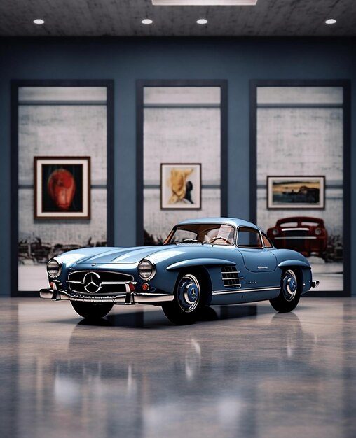 Foto der mercedes-benz 300 sl mit chassiscode w198 ist ein zweisitziger supersportwagen, der von der deutschen