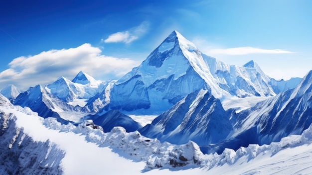 Der Mount Everest in Nepal, der höchste Berggipfel des Tibet, Schnee, erstellt mit generativer KI-Technologie