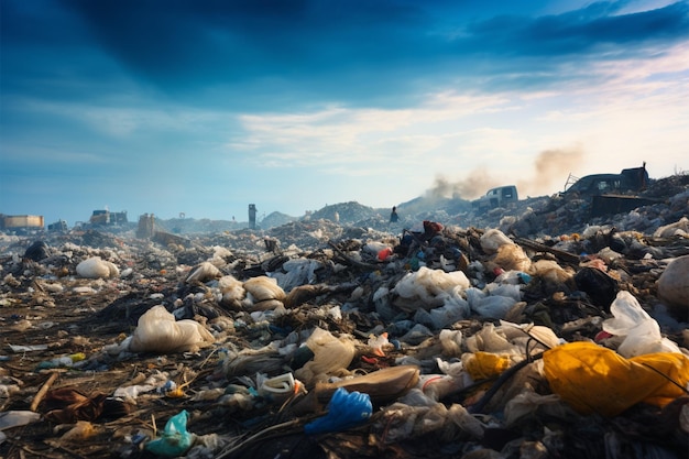 Der Müllhaufen auf der Deponie ist eine scharfe Erinnerung an die Auswirkungen der Umweltverschmutzung