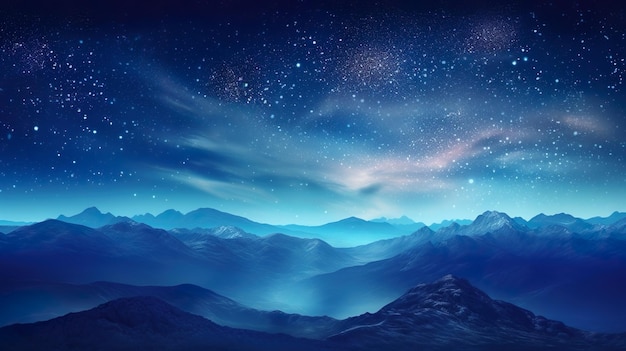 Der Nachthimmel des Universums, gefüllt mit Sternen, Nebel und Galaxien, die im Wald zu sehen sind