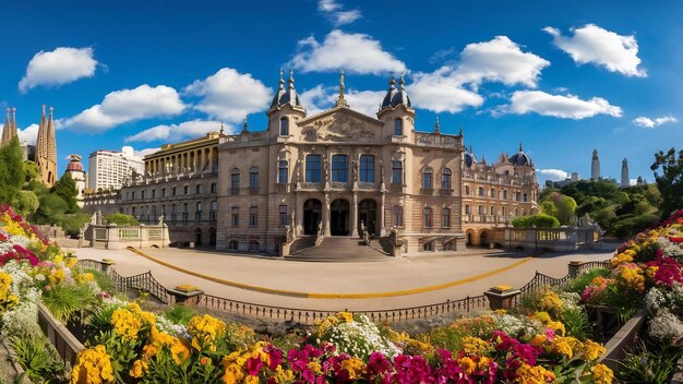 Der Nationalpalast von Montjuic in Sunny Day Barcelona