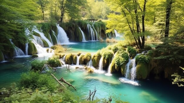 Der Nationalpark der Plitvicer Seen Kroatien wandern AI generiert