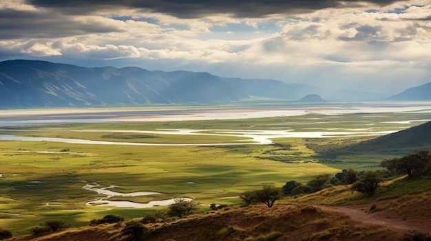 Der Ngorongoro-Krater in Tansania ist ein vulkanischer Wildresort, der mit generativer KI-Technologie erstellt wurde.