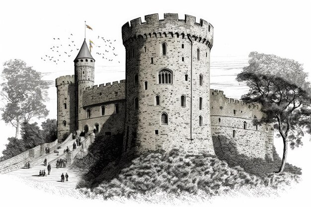 Der normannische Bergfried in Cardiff Castle