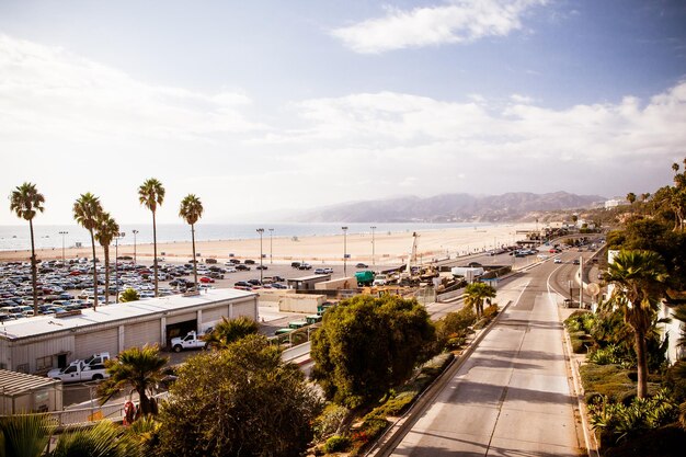 Der Pacific Coast Highway aus Santa Monica in Los Angeles, Kalifornien, USA