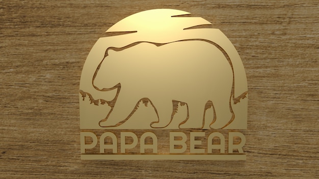 Der Papa-Bär für Vatertagsferienkonzept 3D-Rendering