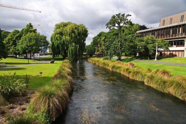 Foto der park in christchurch auf der südinsel neuseelands